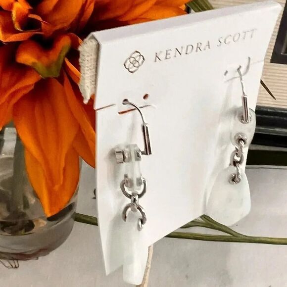 NWT Kendra Scott Ashlyn Silver Multi Stone Drop Earrings #KSER - Picture 3 of 5